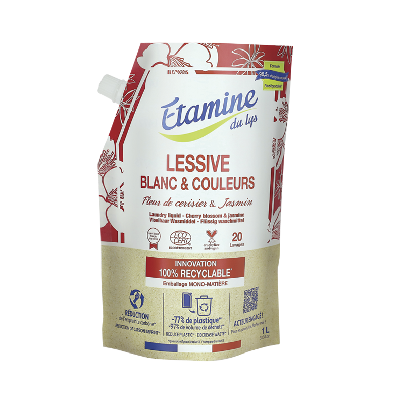 Étamine du Lys Lessive Liquide Fleur de Cerisier et Jasmin Bio 3L