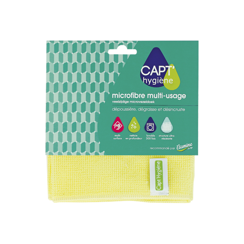 Capt Hygiene - Eponge microfibre lavable toutes surfaces